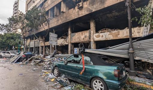 منطقة مار الياس في العاصمة بيروت بعد غارة إسرائيلية استهدفتها 18/11/2024 | المصدر: منصة إكس