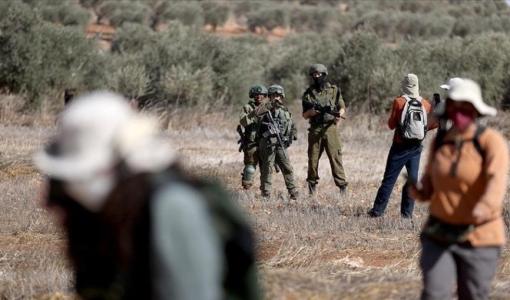 مستوطنون وجنود الاحتلال يعيقون عمل فلسطينيين في الضفة الغربية مستوطنون وجنود الاحتلال يعيقون عمل فلسطينيين في الضفة الغربية | المصدر: الأناضول