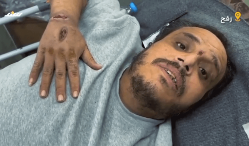 الأسير محمد الترك فور الإفراج عنه | المصدر: لقطة من فيديو