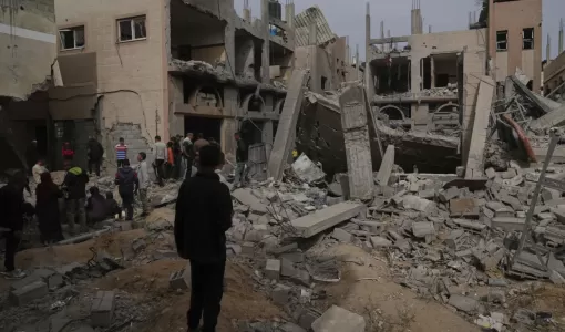 دمار خلفته غارات الاحتلال على خانيونس في قطاع غزة دمار خلفته غارات الاحتلال على خانيونس في قطاع غزة 22/4/2025 | المصدر: أسوشييتد برس