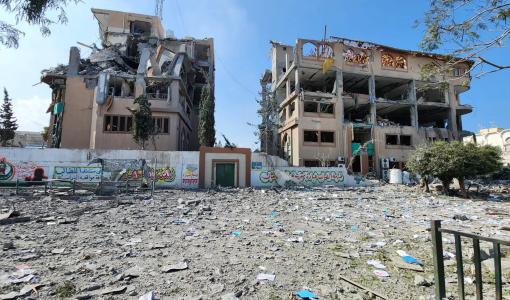 مباني في الجامعة الإسلامية في غزة قصفها الاحتلال