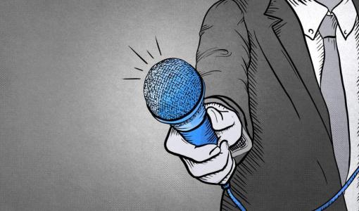 رسم كاريكاتيري لرجل يمسك مايكروفون رسم كاريكاتيري لرجل يمسك مايكروفون | المصدر: CNN