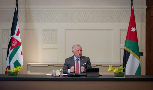 الملك عبد الله خلال لقاء مع الإعلاميين في قصر الحسينية 30/7/2025 | المصدر: الديوان الملكي الهاشمي