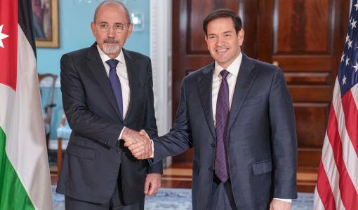 وزير الخارجية أيمن الصفدي خلال لقائه نظيره الأمريكي ماركو روبيو 23/7/2025 | المصدر: وزارة الخارجية