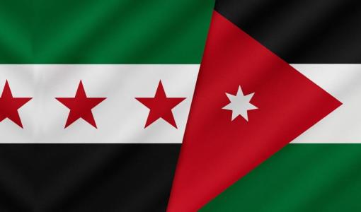 علم الأردن مع علم سوريا علم الأردن مع علم سوريا