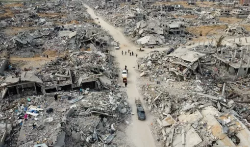 مشهد لأنقاض في مدينة رفح في غزة مشهد لأنقاض في مدينة رفح في غزة | المصدر: رويترز