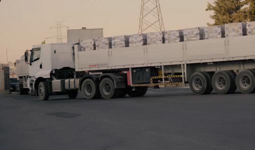 قافلة مساعدات أردنية مخصصة لقطاع غزة | المصدر: بترا