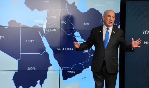 بنيامين نتنياهو خلال حديثه عن مشروع إسرائيل الكبرى | المصدر: رويترز