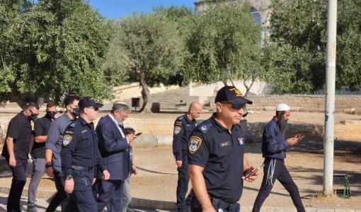 بن غفير خلال اقتحام المسجد الأقصى