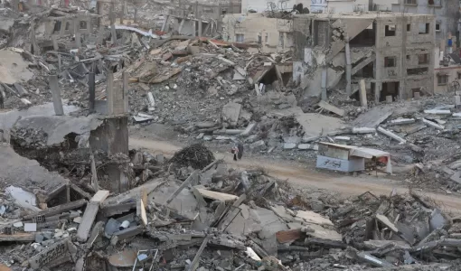 جانب من الدمار جراء الغارات الإسرائيلية على قطاع غزة | رويترز