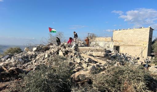 ركام منزل الشهيد مالك سالم في بلدة بزاريا شمال غرب نابلس 24/12/2025 | فلسطين بوست