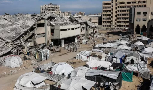 مخيم للنازحين الفلسطينيين في الجامعة الإسلامية 2/12/2025 | وكالة الأنباء الفرنسية