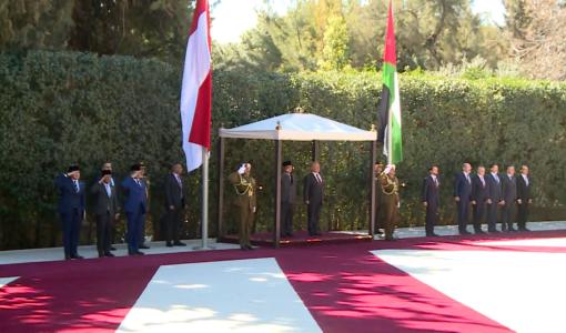جانب من استقبال الملك عبدالله الثاني، الرئيس الإندونيسي برابوو سوبيانتو في قصر بسمان 25/2/2026 | المملكة