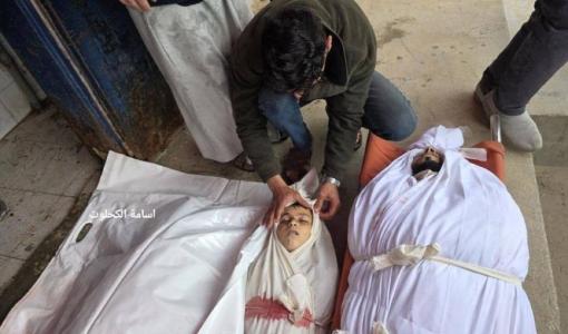 تشييع جثامين شهداء عائلة عياش بعد استهدافهم من الاحتلال في منطقة السوارحة بمخيم النصيرات وسط غزة 15/3/2026