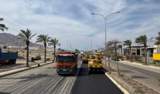 من اعمال صيانة مدخل مدينة العقبة 30/3/2026 | وزارة الأشغال العامة والإسكان