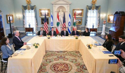 جانب من جلسة المحادثات بين لبنان ودولة الاحتلال الإسرائيلي في واشنطن 14/4/2026 | وكالة الأنباء الفرنسية