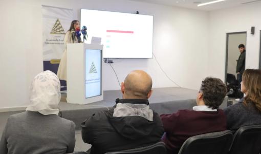 خلال مؤتمر صحفي عقده معهد السياسة والمجتمع لعرض تقرير يرصد الرأي العام الأردني حول حرب إيران 11/4/2026 | معهد السياسة والمجتمع