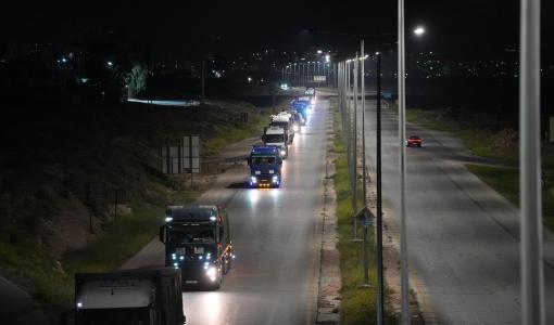 شاحنات أردنية ضمن قافلة مساعدات أرسلها الأردن إلى لبنان 16/4/2026 | الهيئة الخيرية الهاشمية