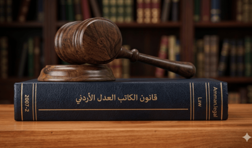 كتاب على طاولة وفوقه مطرقة | صورة مولدة بالذكاء الاصطناعي