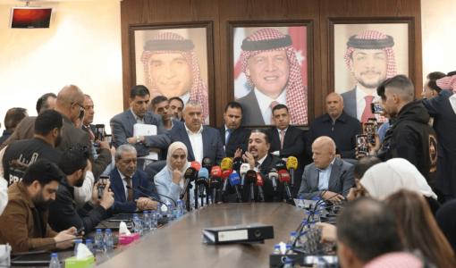 لجنة العمل النيابية خلال مؤتمر صحفي للحديث عن مشروع القانون المعدل لقانون الضمان الاجتماعي 12/4/2026