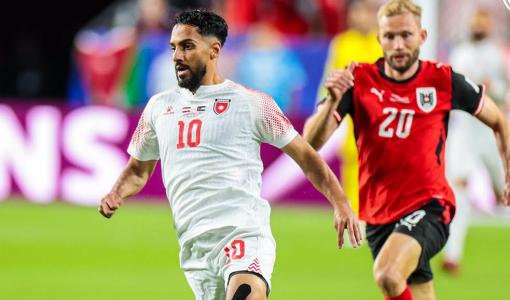 موسى التعمري خلال مباراة المنتخب الأردني أمام النمسا في كأس العالم