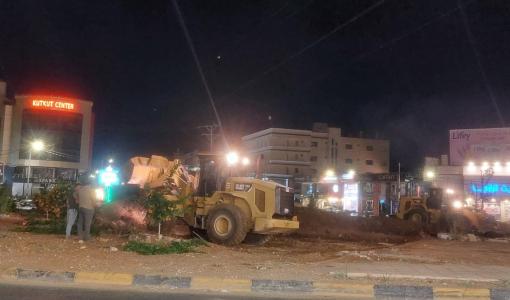 من أعمال إزالة دوار الثقافة في إربد 30/6/2026