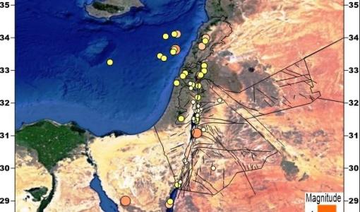 خارطة توضح النشاط الزلزالي في الأردن والمنطقة | مرصد الزلازل الأردني
