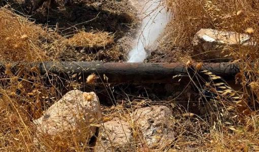 جانب من الاعتداءات على خطوط مياه في السامك