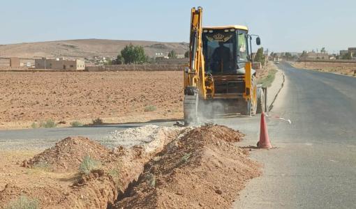 من أعمال تحسين التزويد المائي في البادية الشمالية الشرقية | شركة مياه اليرموك