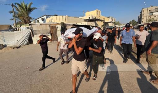 فلسطينيون يشيعون جثمان شهيد في خانيونس جنوب قطاع غزة 22/7/2026 | وفا