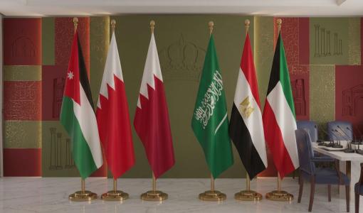 أعلام الأردن والبحرين والسعودية والكويت وقطر ومصر مولدة بالذكاء الاصطناعي
