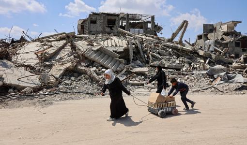 مهجرون فلسطينيون شمالي قطاع غزة 13/4/2026 | فرانس برس