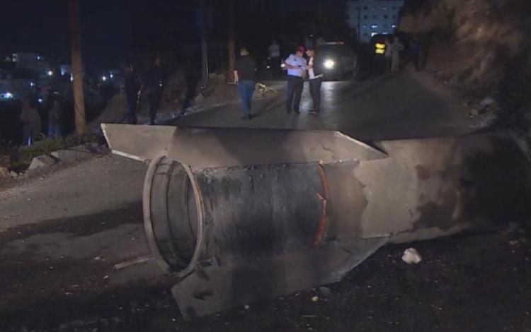 بقايا صاروخ إيراني أسقطته الدفاعات الجوية الأردنية | أرشيفية