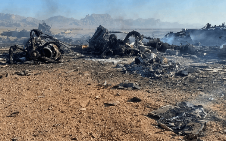 حطام وبقايا طائرات مستهدفة ومحطمة في وسط إيران 5/4/2026  | الحرس الثوري الإيراني