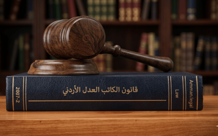 كتاب على طاولة وفوقه مطرقة | صورة مولدة بالذكاء الاصطناعي