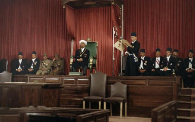 من حفل تتويج الأمير عبدالله الأول بن الحسين ملكا على المملكة الأردنية الهاشمية 25/5/1946 | أرشيفية