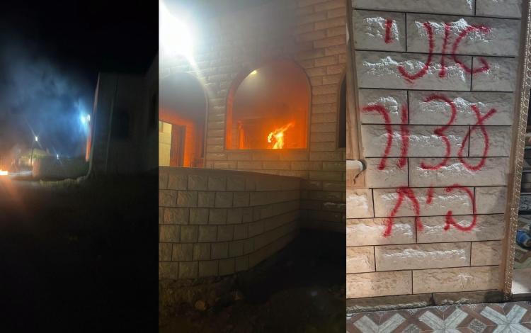 جانب من إحراق المستوطنين للمسجد والمنازل في قرية التوانة 19/7/2026