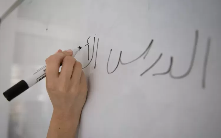 معلمة تكتب على لوح | تعبيرية
